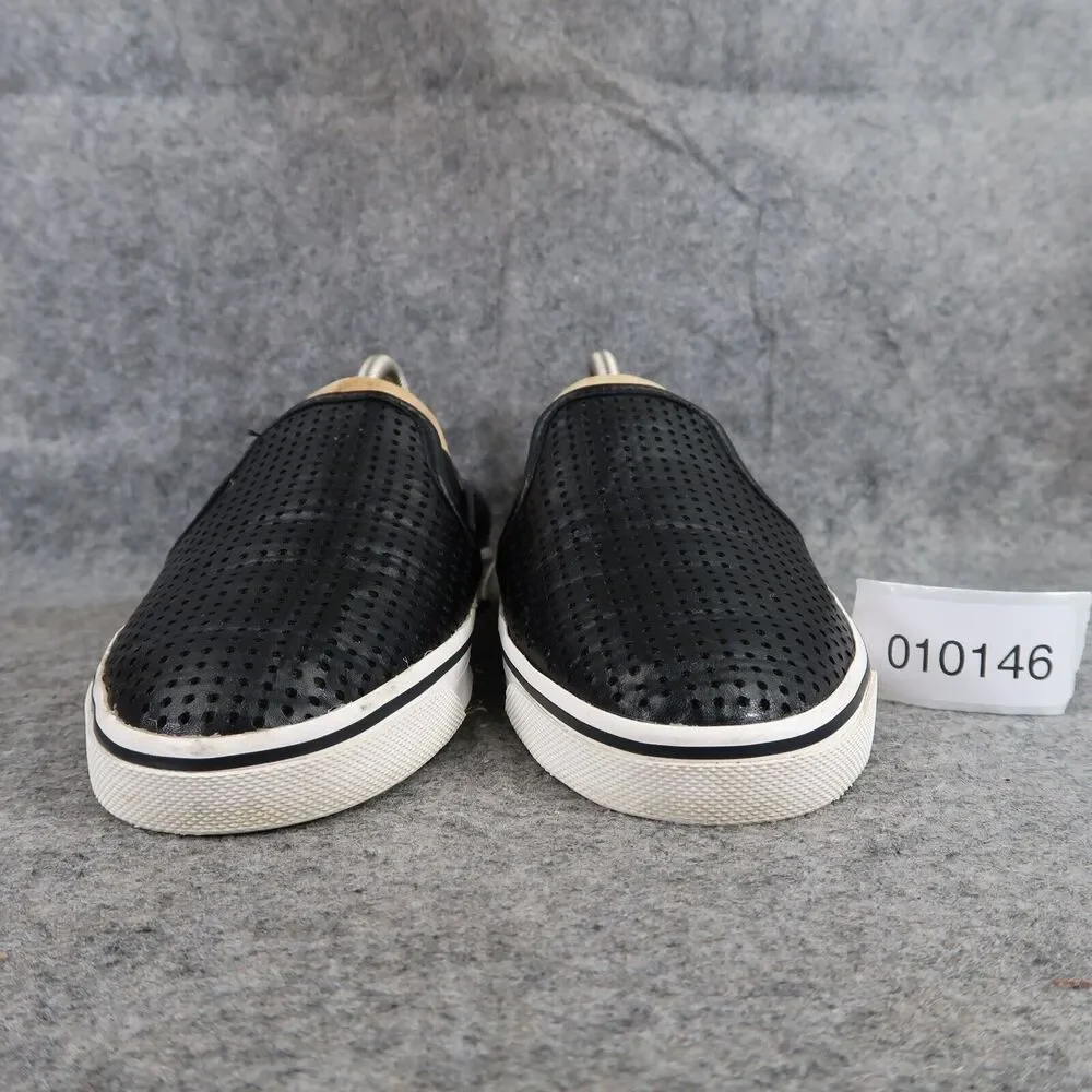 Dolce Vita Shoes Womens 5 Sneakers Slip On Fashion Casual Perforated Black Flats